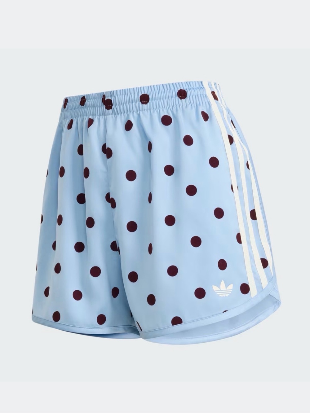 adidas Light Blue Athletic Shorts with Burgundy Polka Dots - Picture 7 of 9